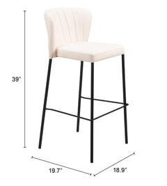 Linz Cream Barstool (Set of 2) - Ornate Home