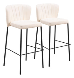 Linz Cream Barstool (Set of 2) - Ornate Home