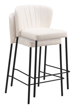 Linz Cream Counter Stool (Set of 2) - Ornate Home
