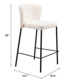 Linz Cream Counter Stool (Set of 2) - Ornate Home