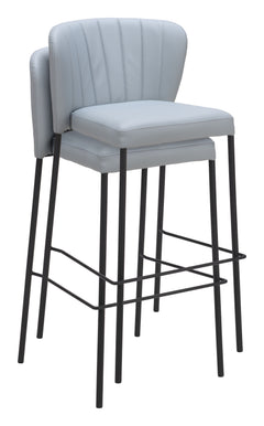 Linz Gray Barstool (Set of 2) - Ornate Home