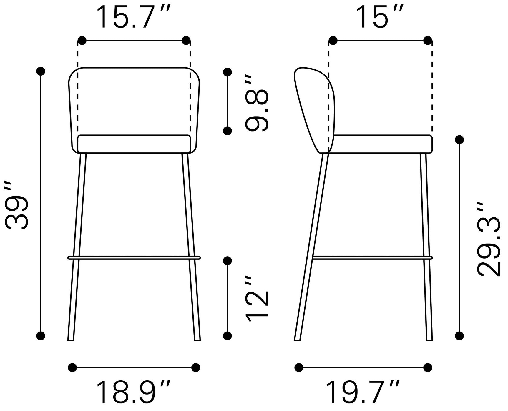 Linz Gray Barstool (Set of 2) - Ornate Home