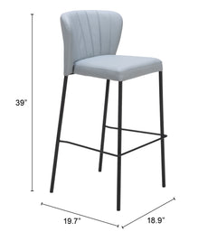 Linz Gray Barstool (Set of 2) - Ornate Home