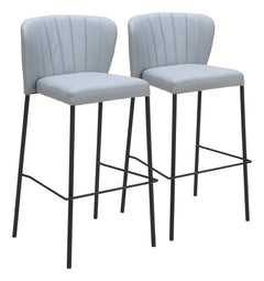 Linz Gray Barstool (Set of 2) - Ornate Home