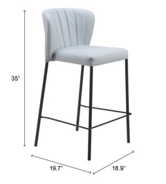 Linz Gray Counter Stool (Set of 2) - Ornate Home