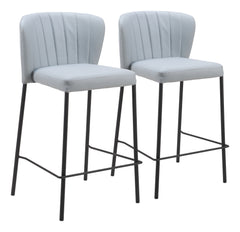 Linz Gray Counter Stool (Set of 2) - Ornate Home