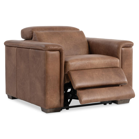 Lioni Brown Leather Power Motion Chair - Ornate Home