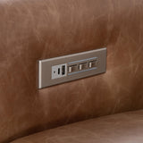 Lioni Brown Leather Power Motion Chair - Ornate Home