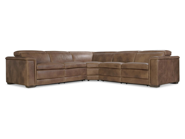 Lioni Brown Leather Power Motion Sectional (3 Pieces) - Ornate Home