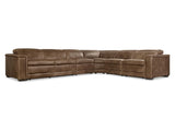 Lioni Brown Leather Power Motion Sectional (4 Pieces) - Ornate Home