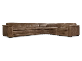 Lioni Brown Leather Power Motion Sectional (4 Pieces) - Ornate Home