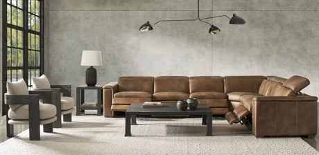 Lioni Brown Leather Power Motion Sectional (4 Pieces) - Ornate Home