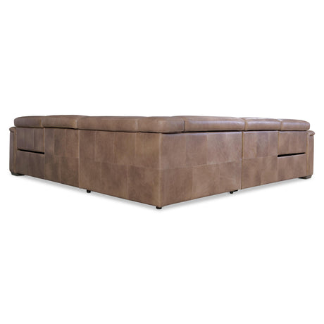 Lioni Brown Leather Power Motion Sectional - Ornate Home