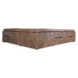 Lioni Brown Leather Power Motion Sectional - Ornate Home