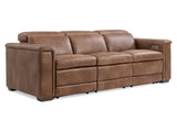Lioni Brown Leather Power Motion Sofa - Ornate Home