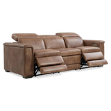 Lioni Brown Leather Power Motion Sofa - Ornate Home