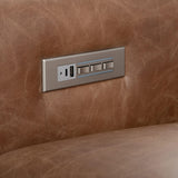 Lioni Brown Leather Power Motion Sofa - Ornate Home