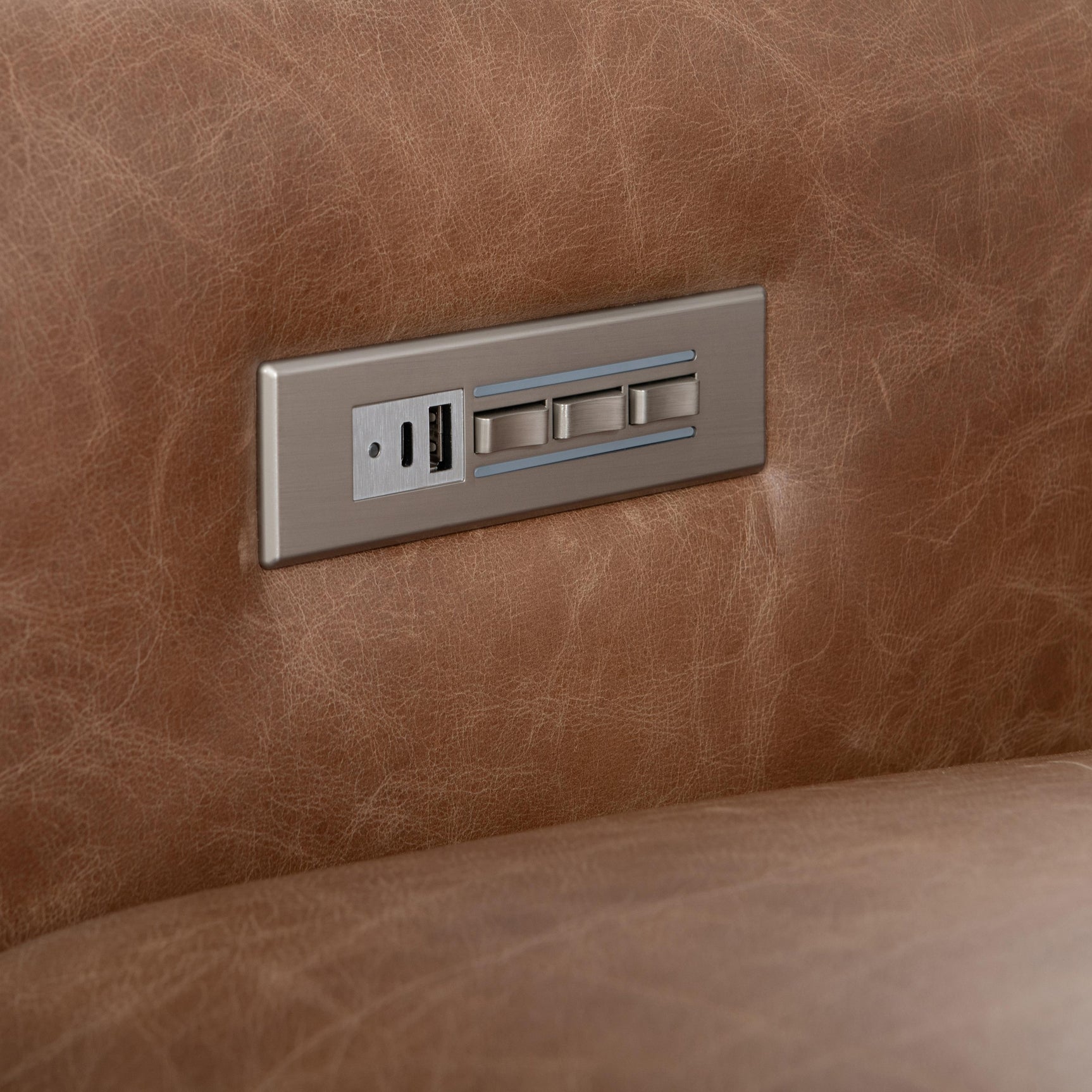 Lioni Brown Leather Power Motion Sofa - Ornate Home