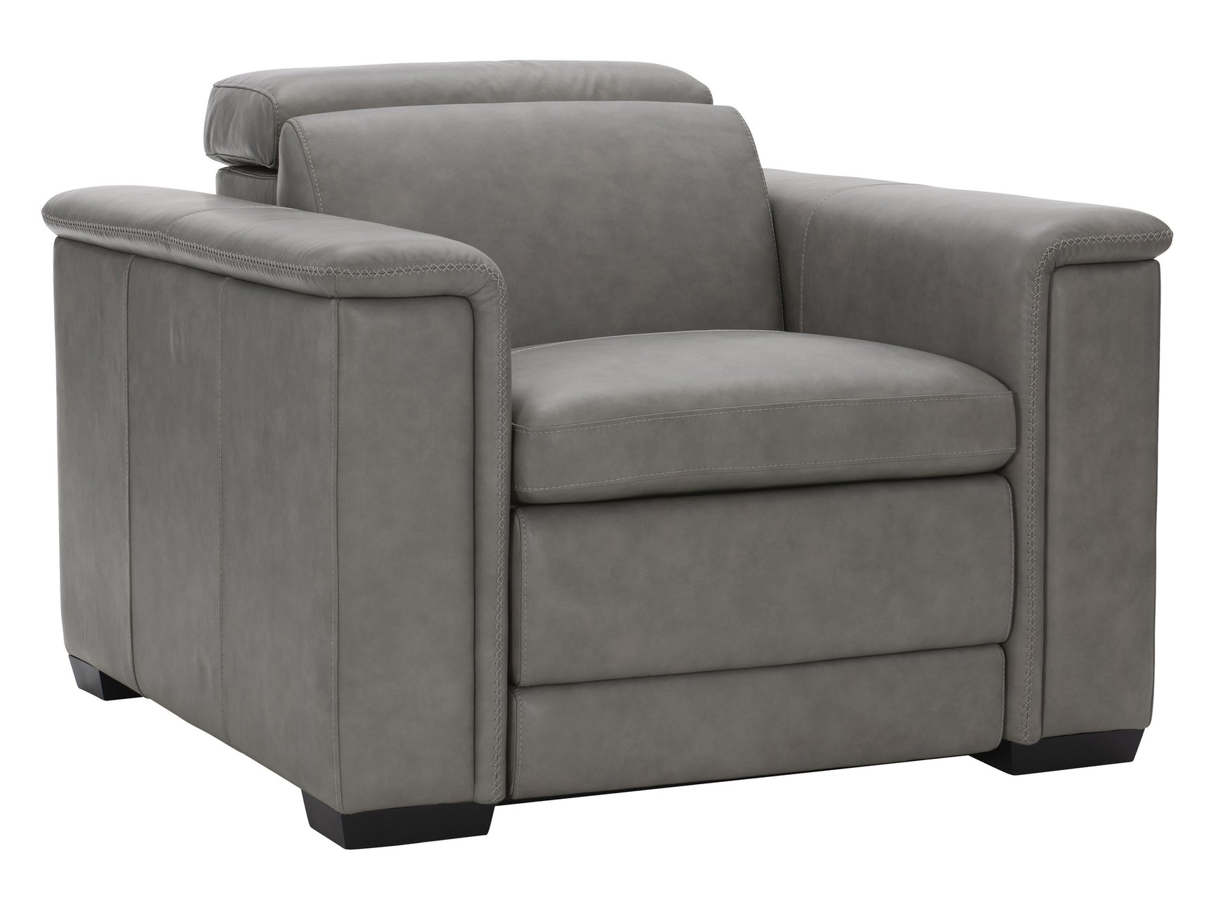 Lioni Grey Leather Power Motion Chair - Ornate Home