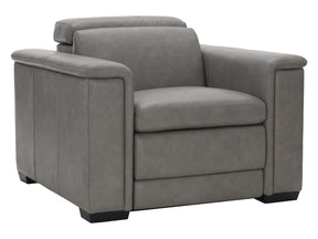 Lioni Grey Leather Power Motion Chair - Ornate Home