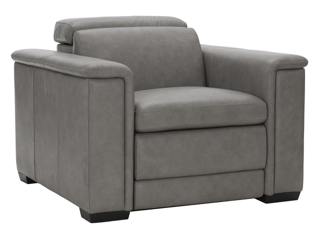 Lioni Grey Leather Power Motion Chair - Ornate Home