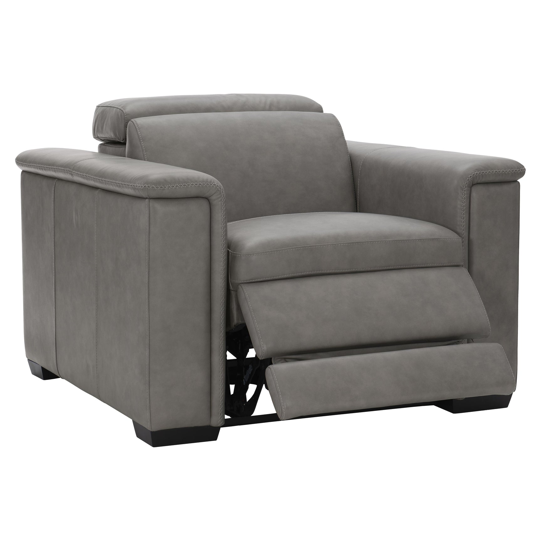 Lioni Grey Leather Power Motion Chair - Ornate Home