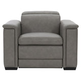 Lioni Grey Leather Power Motion Chair - Ornate Home
