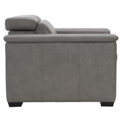 Lioni Grey Leather Power Motion Chair - Ornate Home