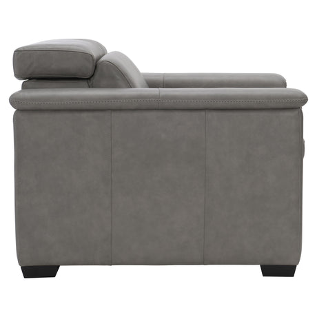 Lioni Grey Leather Power Motion Chair - Ornate Home
