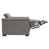 Lioni Grey Leather Power Motion Chair - Ornate Home