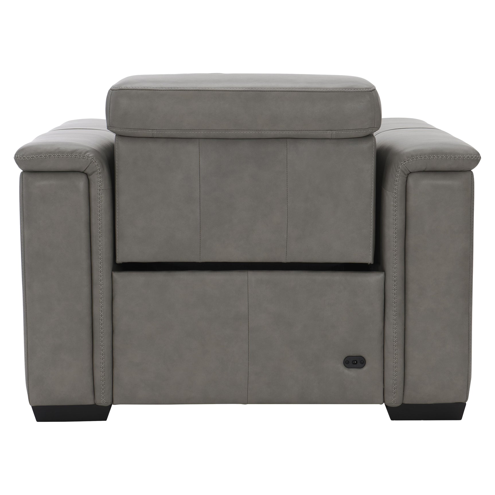 Lioni Grey Leather Power Motion Chair - Ornate Home