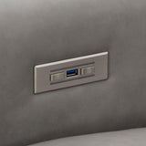 Lioni Grey Leather Power Motion Chair - Ornate Home