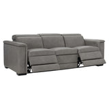 Lioni Grey Leather Power Motion Sofa - Ornate Home