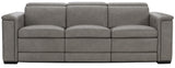 Lioni Grey Leather Power Motion Sofa - Ornate Home