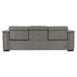 Lioni Grey Leather Power Motion Sofa - Ornate Home