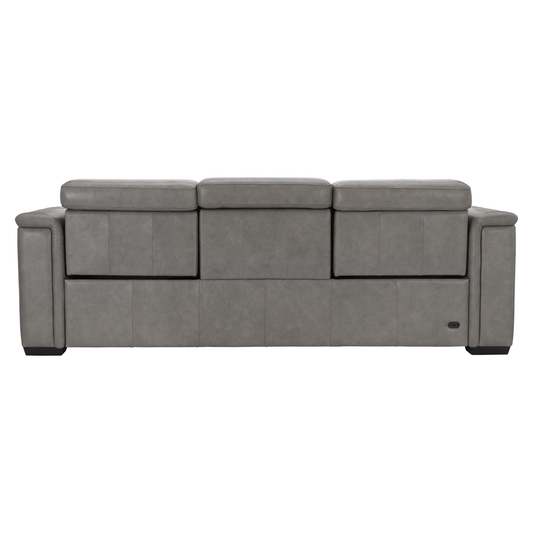 Lioni Grey Leather Power Motion Sofa - Ornate Home