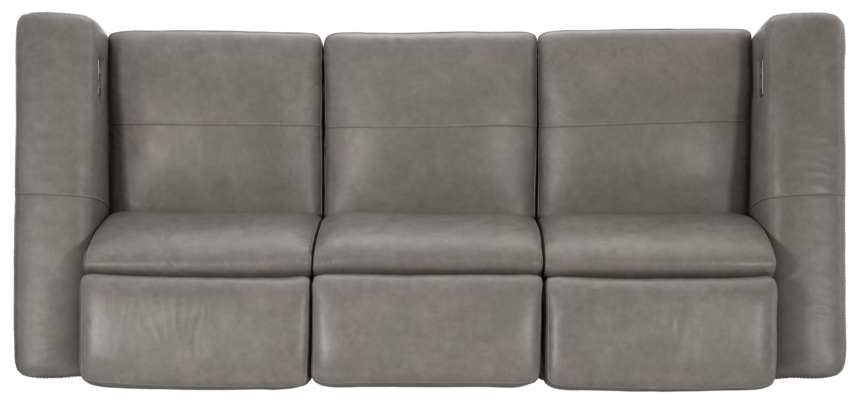 Lioni Grey Leather Power Motion Sofa - Ornate Home