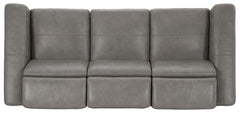 Lioni Grey Leather Power Motion Sofa - Ornate Home