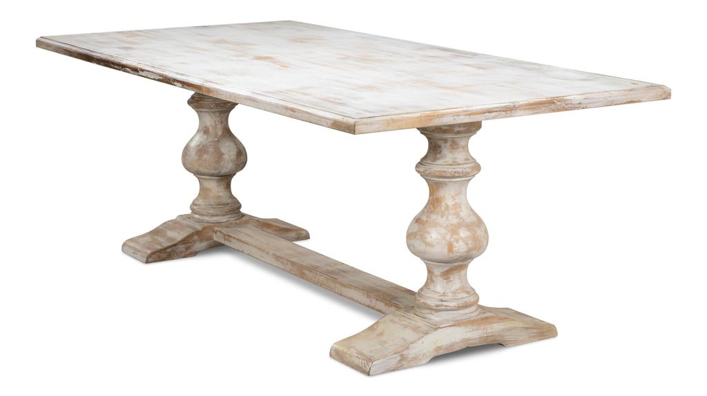 Lionisio White Trestle Dining Table - Ornate Home