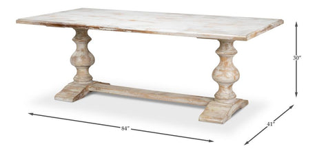 Lionisio White Trestle Dining Table - Ornate Home