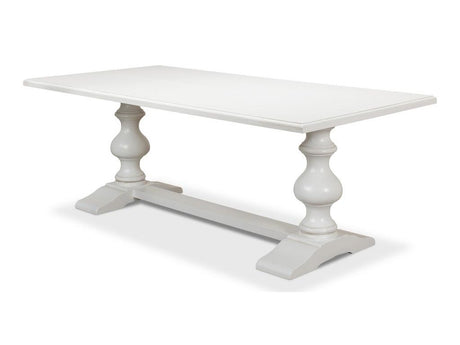 Lionisio White Trestle Dining Table - Ornate Home