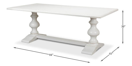 Lionisio White Trestle Dining Table - Ornate Home