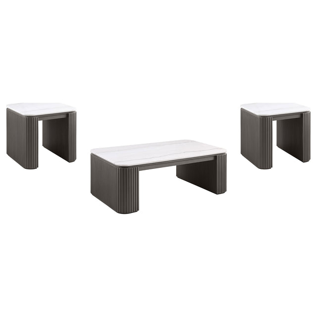 Lior Charcoal Coffee Table Set - Ornate Home