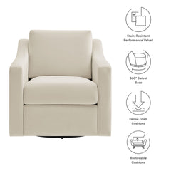Liora Alabaster Performance Velvet Armchair - Ornate Home