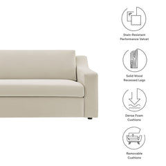 Liora Alabaster Performance Velvet Sofa - Ornate Home