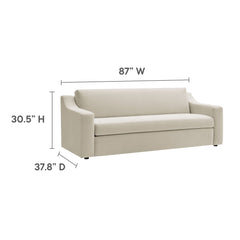 Liora Alabaster Performance Velvet Sofa - Ornate Home