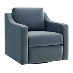 Liora Cadet Blue Performance Velvet Armchair - Ornate Home