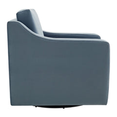 Liora Cadet Blue Performance Velvet Armchair - Ornate Home