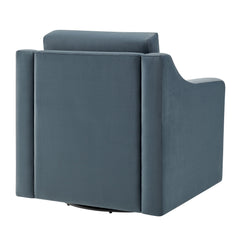 Liora Cadet Blue Performance Velvet Armchair - Ornate Home
