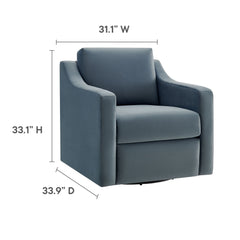 Liora Cadet Blue Performance Velvet Armchair - Ornate Home